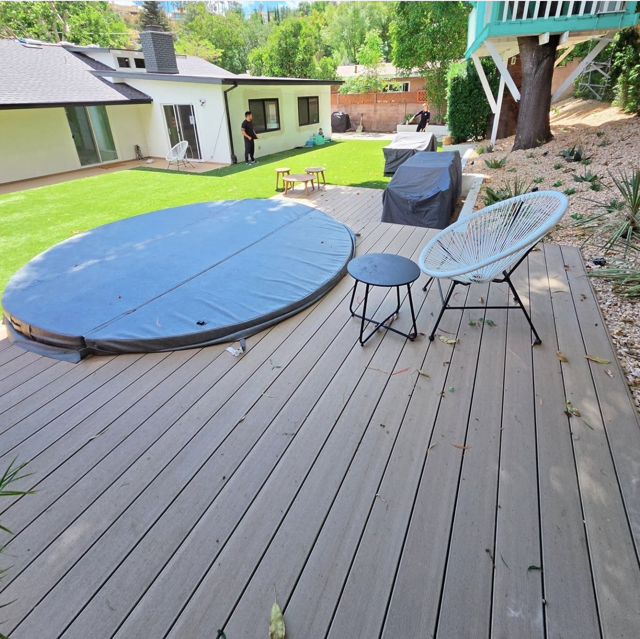 Composite Deck with Hot Tub & Chair Lounge — completed project