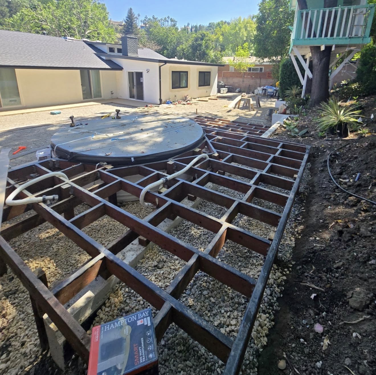 Composite Deck with Hot Tub & Chair Lounge — before state