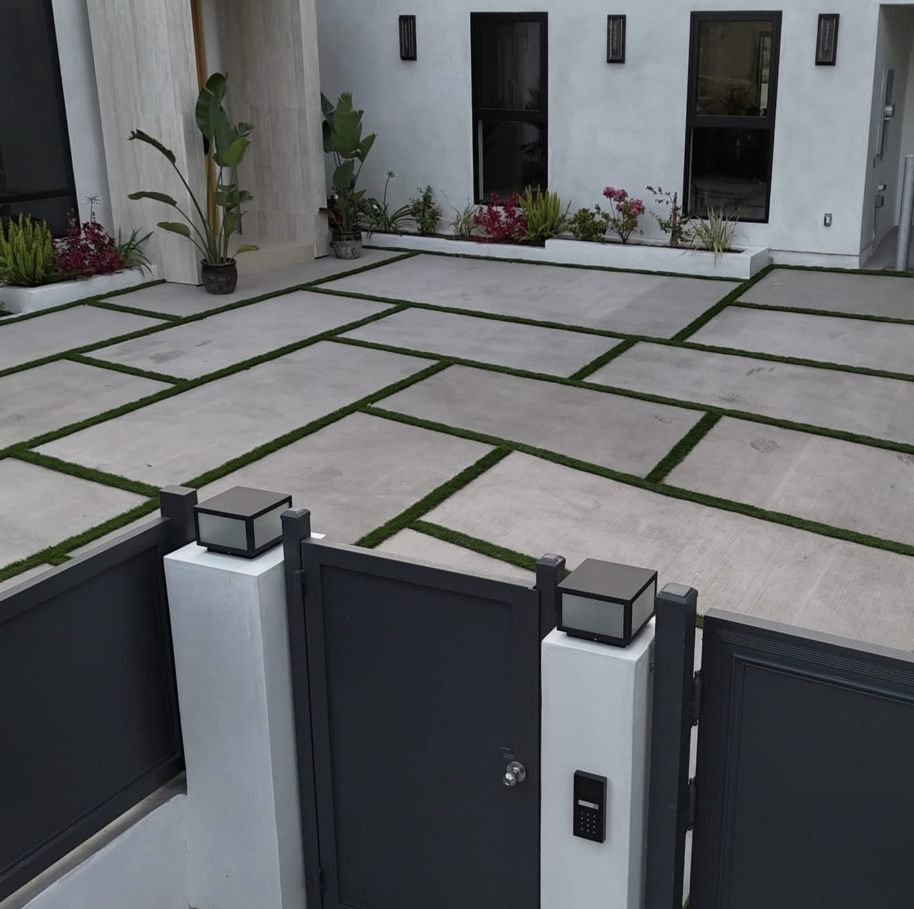 Modern Concrete Pavers & Steel Gate Entry — completed project