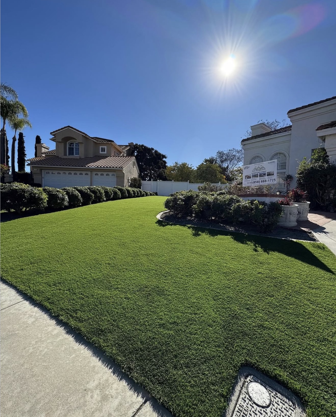 Spanish-Tile Home Front-Lawn Turf — completed project