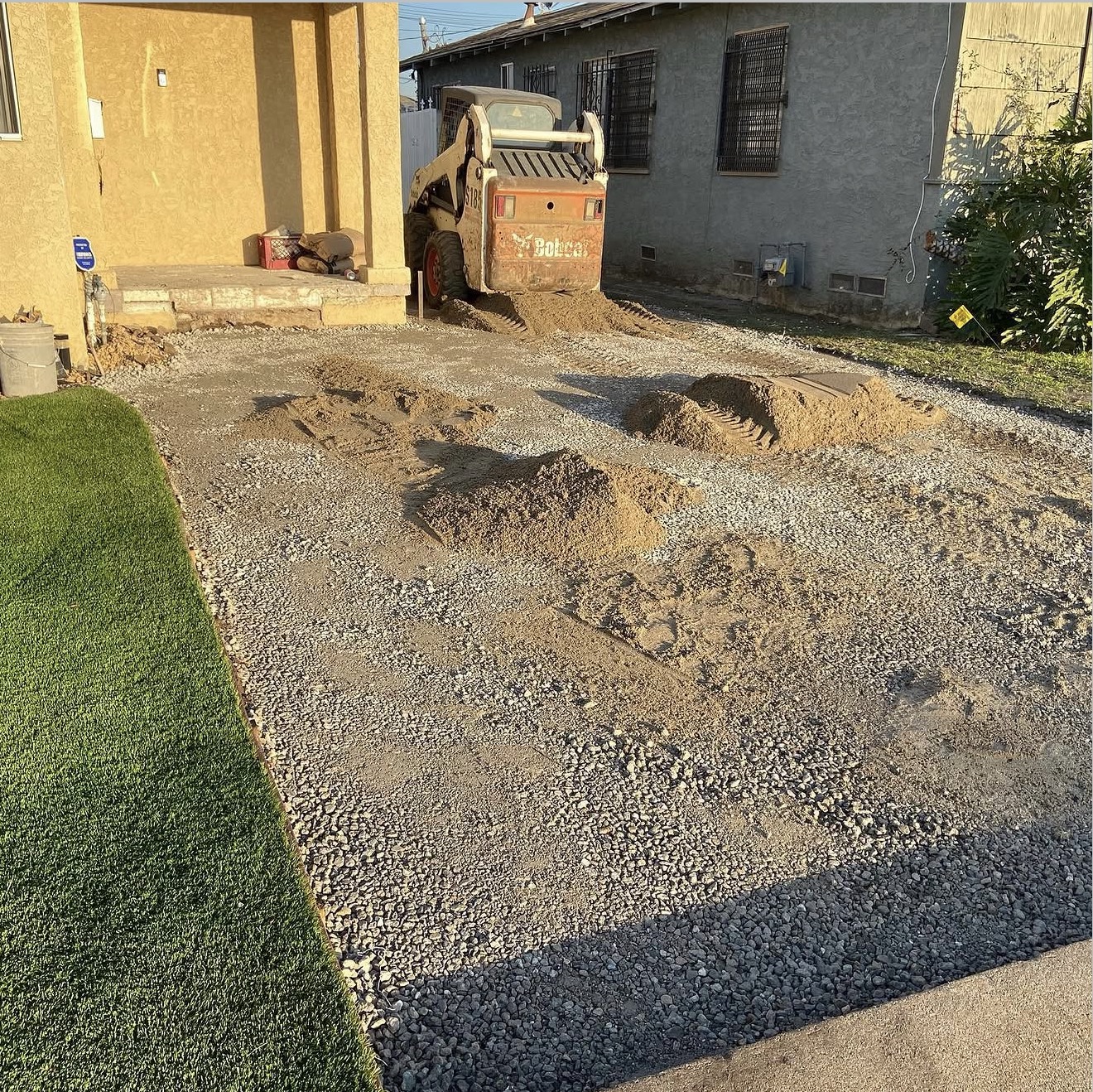 Two-Tone Paver Driveway with Border — before state