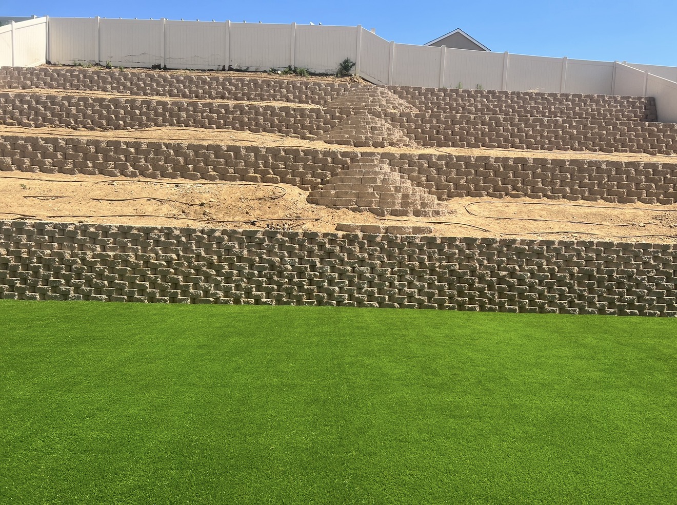 Multi-Tier Block Hillside Retaining Wall — completed project